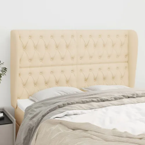 Uzglavlje s ušima krem 163x23x118/128 cm od tkanine - Krema 163 x 23 x 118/128 cm Cijena