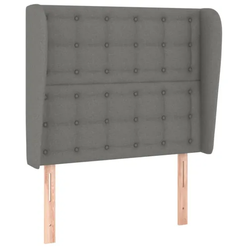 Uzglavlje s ušima tamnosivo 103x23x118/128 cm od tkanine - Tamno siva 103 x 23 x 118/128 cm Cijena