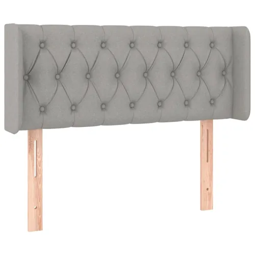 Uzglavlje s ušima svjetlosivo 103x16x78/88 cm od tkanine - Svjetlosiva 103 x 16 x 78/88 cm Cijena