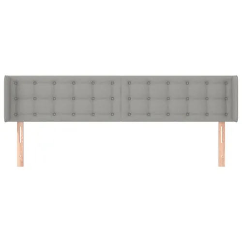 Uzglavlje s ušima svjetlosivo 203x16x78/88 cm od tkanine - Svjetlosiva 203 x 16 x 78/88 cm Cijena