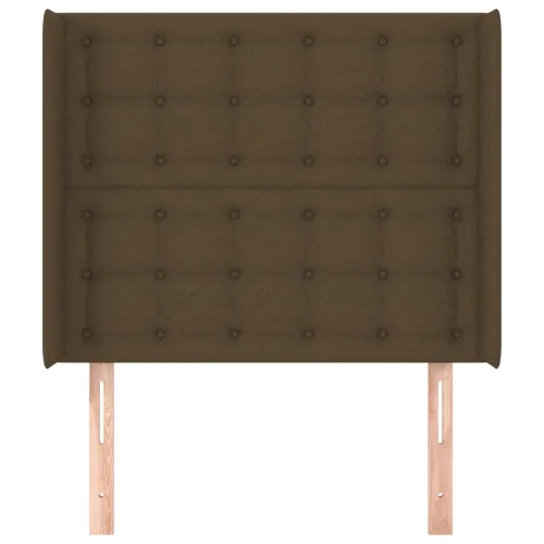 Uzglavlje s ušima tamnosmeđe 83x16x118/128 cm od tkanine - Tamno smeđa 83 x 16 x 118/128 cm Cijena