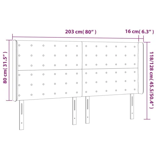 Uzglavlje s ušima tamnosmeđe 203x16x118/128 cm od tkanine - Tamno smeđa 203 x 16 x 118/128 cm 1 Tamno smeđa Cijena