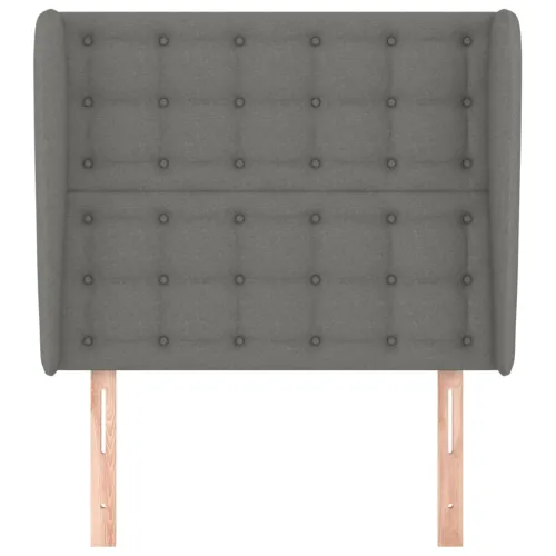 Uzglavlje s ušima tamnosivo 83 x 23 x 118/128 cm od tkanine - Tamno siva 83 x 23 x 118/128 cm Cijena