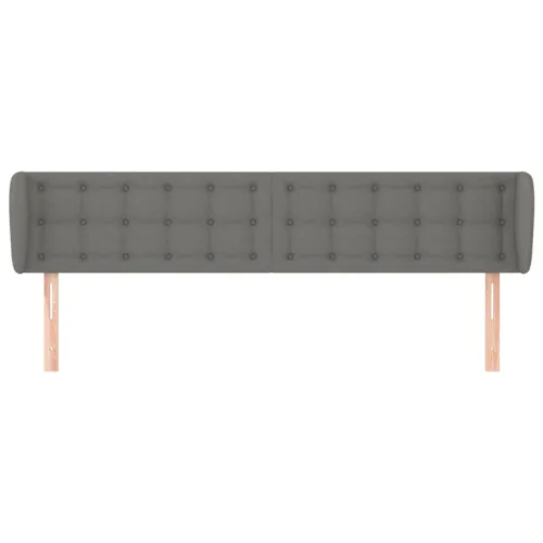 Uzglavlje s ušima tamnosivo 163x16x78/88 cm od tkanine - Tamno siva 163 x 16 x 78/88 cm Cijena