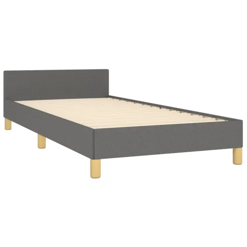 Okvir za krevet s uzglavljem tamnosivi 80x200 cm od tkanine - Tamno siva 80 x 200 cm gumbi Cijena