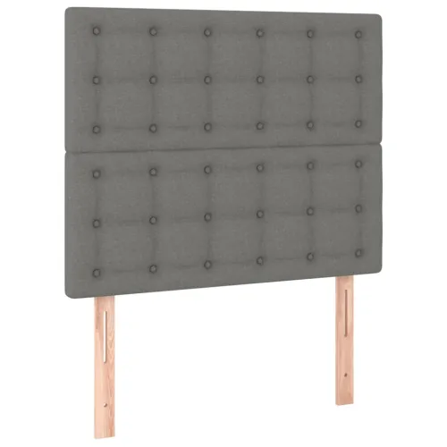 Okvir za krevet s uzglavljem tamnosivi 80x200 cm od tkanine - Tamno siva 80 x 200 cm gumbi Cijena