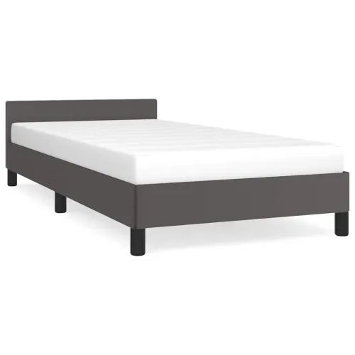 Okvir kreveta s uzglavljem bez madraca sivi 90x200 cm - Siva 90 x 200 cm Cijena