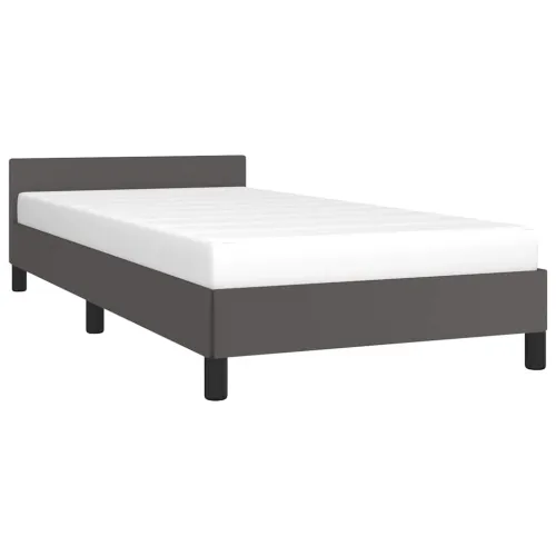 Okvir kreveta s uzglavljem bez madraca sivi 90x200 cm - Siva 90 x 200 cm Cijena
