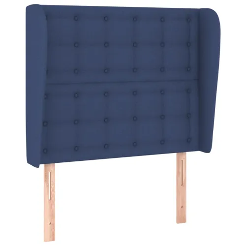 Uzglavlje s ušima plavo 93x23x118/128 cm od tkanine - Plava 93 x 23 x 118/128 cm Cijena