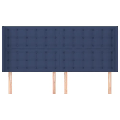 Uzglavlje s ušima plavo 183x16x118/128 cm od tkanine - Plava 183 x 16 x 118/128 cm Cijena