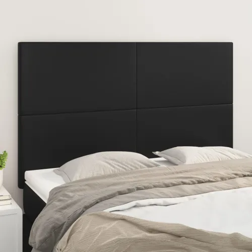 Uzglavlje crno 144x5x118/128 cm umjetna koža - Crna 144 cm Visoko Cijena