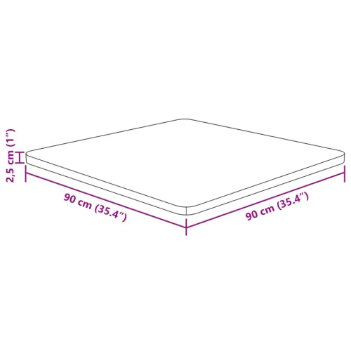 Četvrtasta stolna ploča 90 x 90 x 2,5 cm netretirana hrastovina - Prirodna 90 x 90 x 2.5 cm 1 Prirodna Cijena