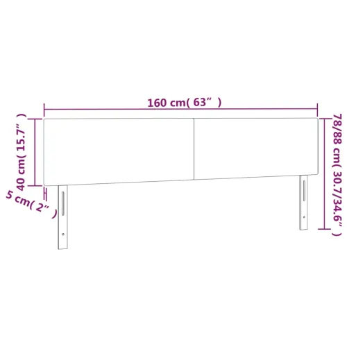 Uzglavlja crna 160x5x78/88 cm od umjetne kože - Crna 160 cm Nisko Cijena