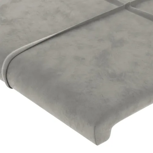 Uzglavlje svijetlosivo 80x5x118/128 cm baršunasto - Svjetlosiva 80 cm Visoko Cijena