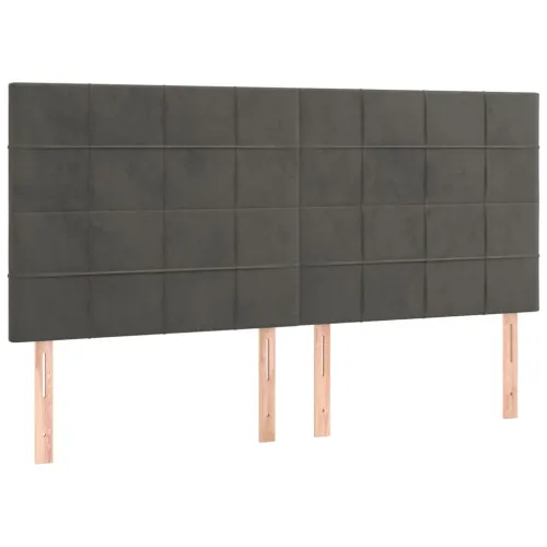 Uzglavlje tamno sivo 180x5x118/128 cm baršunasto - Tamno siva 180 cm Visoko Cijena