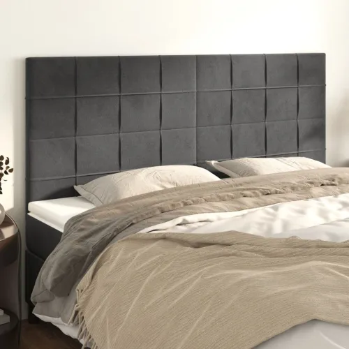Uzglavlje tamno sivo 180x5x118/128 cm baršunasto - Tamno siva 180 cm Visoko Cijena