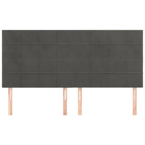 Uzglavlje tamno sivo 180x5x118/128 cm baršunasto - Tamno siva 180 cm Visoko Cijena