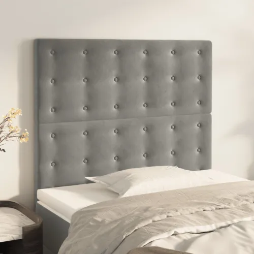 Uzglavlje svijetlosivo 90x5x118/128 cm baršunasto - Svjetlosiva 90 cm Visoko Cijena