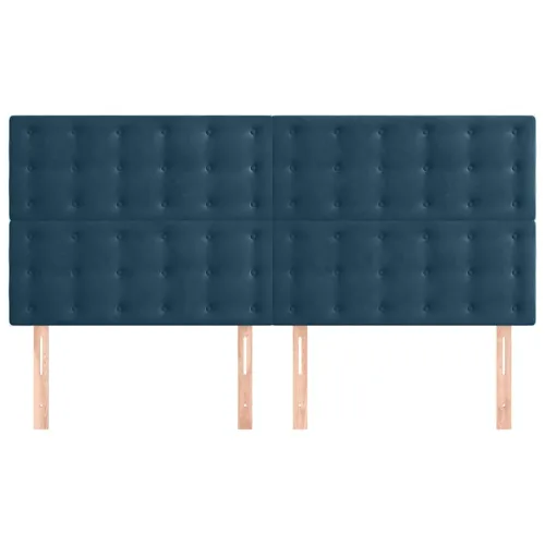 Uzglavlje tamnoplavo 160x5x118/128 cm baršunasto - Tamno plava 160 cm Visoko Cijena