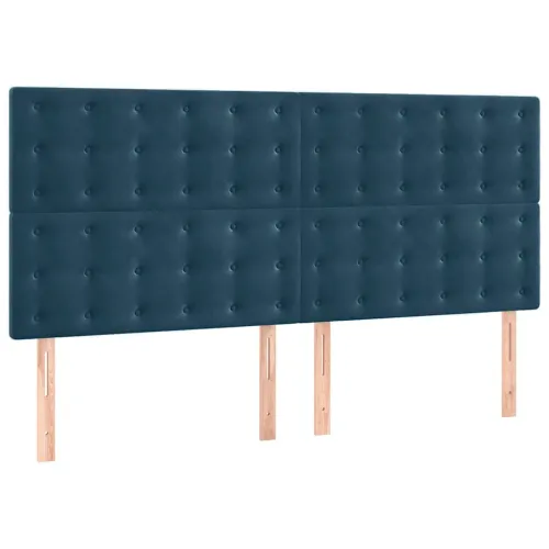Uzglavlje tamnoplavo 160x5x118/128 cm baršunasto - Tamno plava 160 cm Visoko Cijena