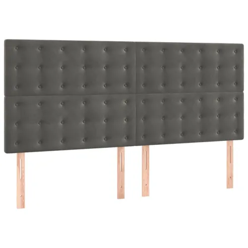 Uzglavlje tamno sivo 180x5x118/128 cm baršunasto - Tamno siva 180 cm Visoko Cijena