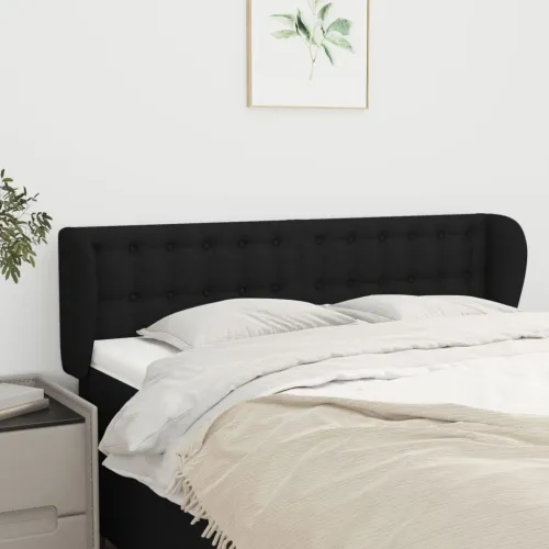 Uzglavlje s ušima crno 147x23x78/88 cm od tkanine - Crna 147 x 23 x 78/88 cm Cijena
