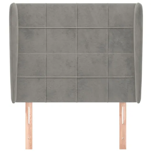 Uzglavlje s ušima svjetlosivo 83 x 23 x 118/128 cm baršunasto - Svjetlosiva 83 x 23 x 118/128 cm Cijena