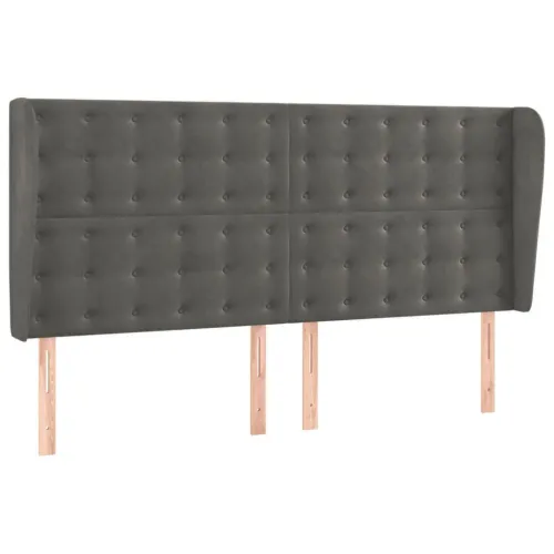 Uzglavlje s ušima tamnosivo 183x23x118/128 cm baršunasto - Tamno siva 183 x 23 x 118/128 cm Cijena