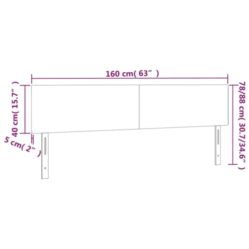 Uzglavlja siva 160x5x78/88 cm od umjetne kože - Siva 160 cm Nisko Cijena