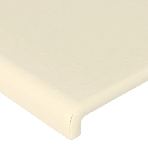 Okvir za krevet s uzglavljem krem 100x200 cm od umjetne kože - Krema 100 x 200 cm Gladak dizajn Cijena