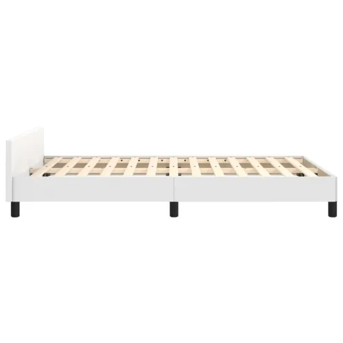 Okvir za krevet s uzglavljem bijeli 120x200 cm od umjetne kože - Bijela 120 x 200 cm Gladak dizajn Cijena