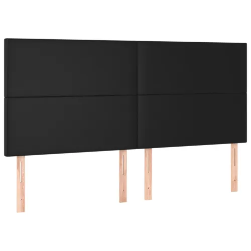 Okvir za krevet s uzglavljem crni 180x200 cm od umjetne kože - Crna 180 x 200 cm Gladak dizajn Cijena