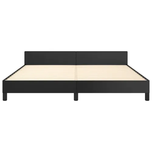 Okvir za krevet s uzglavljem crni 180x200 cm od umjetne kože - Crna 180 x 200 cm Gladak dizajn Cijena