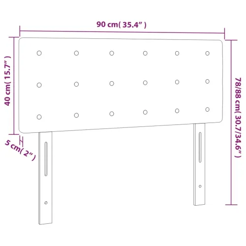Uzglavlje svjetlosivo 90x5x78/88 cm baršunasto - Svjetlosiva 90 cm Nisko Cijena