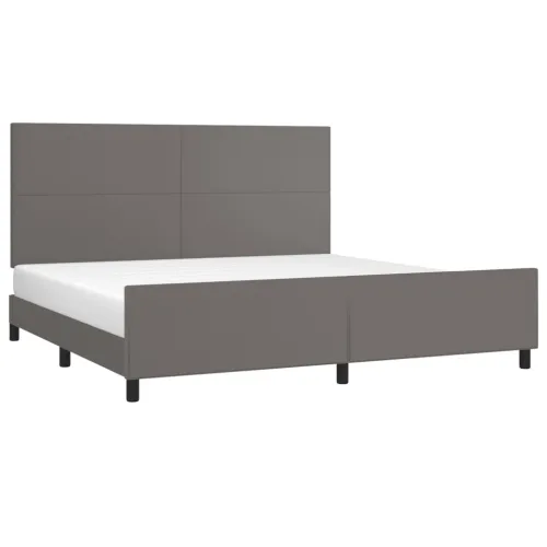 Okvir za krevet s uzglavljem sivi 200x200 cm od umjetne kože - Siva 200 x 200 cm Gladak dizajn Cijena