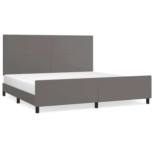 Okvir za krevet s uzglavljem sivi 200x200 cm od umjetne kože - Siva 200 x 200 cm Gladak dizajn Cijena