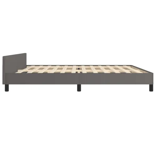 Okvir za krevet s uzglavljem sivi 200x200 cm od umjetne kože - Siva 200 x 200 cm Gladak dizajn Cijena