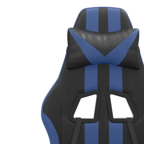 Okretna Gaming stolica s osloncem crno-plava od umjetne kože - Crna i plava Sa naslonom za noge Cijena
