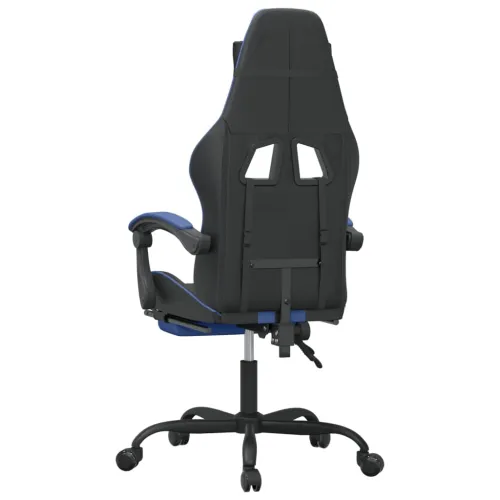 Okretna Gaming stolica s osloncem crno-plava od umjetne kože - Crna i plava Sa naslonom za noge Cijena