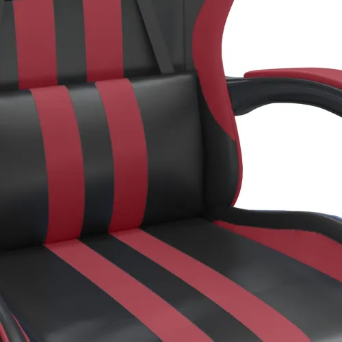 Okretna Gaming stolica s osloncem crna i boja vina umjetna koža - Crna i crvena boja vina Sa naslonom za noge Cijena