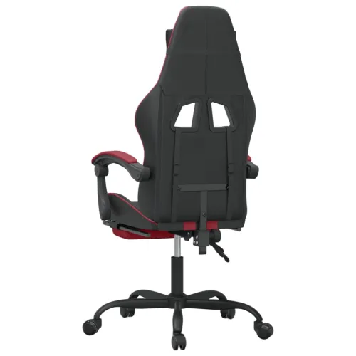 Okretna Gaming stolica s osloncem crna i boja vina umjetna koža - Crna i crvena boja vina Sa naslonom za noge Cijena
