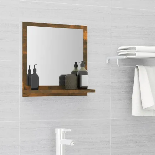 Kupaonsko ogledalo boja dimljenog hrasta 40x10,5x37 cm drveno - Dimljeni hrast 40 x 10.5 x 37 cm 1 Dimljeni hrast Cijena