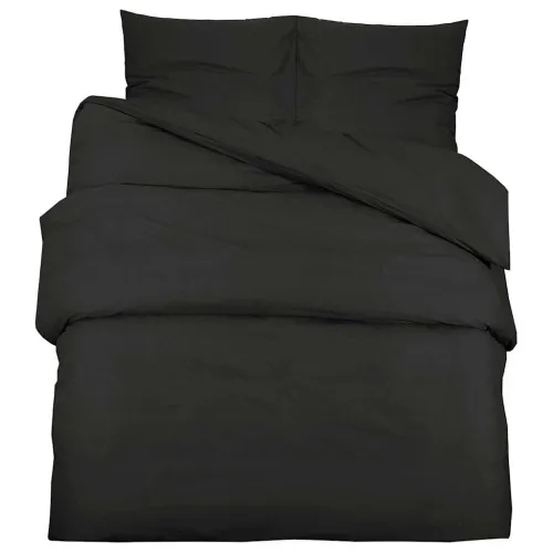 Set posteljine za poplun crni 135 x 200 cm lagana mikrovlakna - Crna 135 x 200 cm + 80 x 80 cm 1 1 Cijena