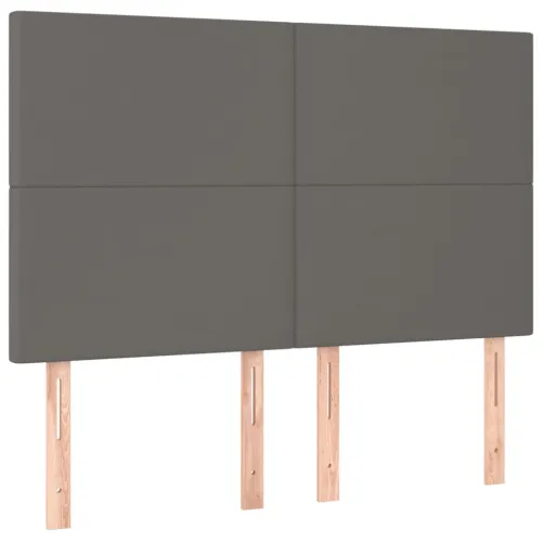 Uzglavlje sivo 144x5x118/128 cm umjetna koža - Siva 144 cm Visoko Cijena