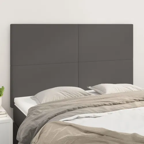 Uzglavlje sivo 144x5x118/128 cm umjetna koža - Siva 144 cm Visoko Cijena
