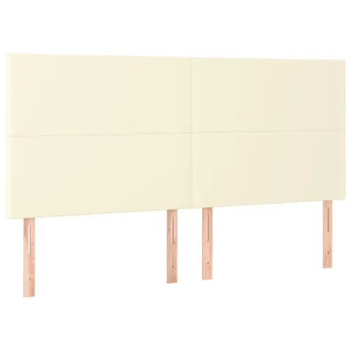 Uzglavlje krem boje 160x5x118/128 cm umjetna koža - Krema 160 cm Visoko Cijena
