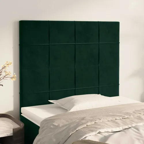 Uzglavlje tamnozeleno 90x5x118/128 cm baršunasto - Tamnozelena 90 cm Visoko Cijena