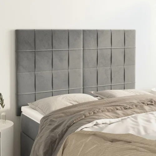 Uzglavlje svijetlosivo 144x5x118/128 cm baršunasto - Svjetlosiva 144 cm Visoko Cijena