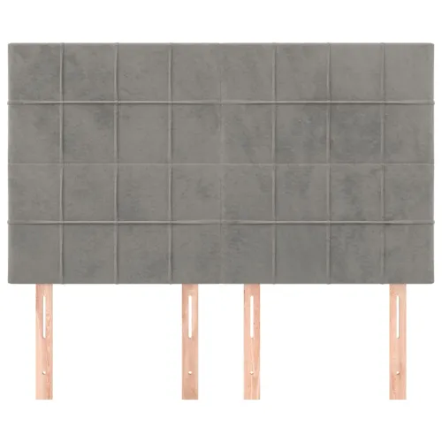 Uzglavlje svijetlosivo 144x5x118/128 cm baršunasto - Svjetlosiva 144 cm Visoko Cijena