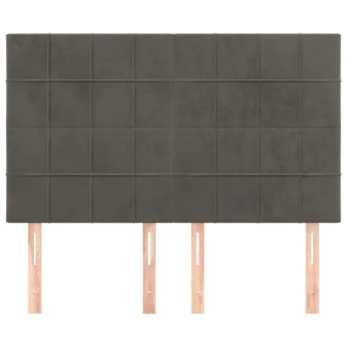 Uzglavlje tamno sivo 144x5x118/128 cm baršunasto - Tamno siva 144 cm Visoko Cijena